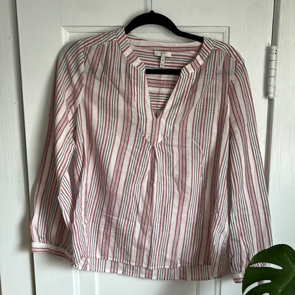 Joie Stripe Peasant Top - Picture 1 of 6